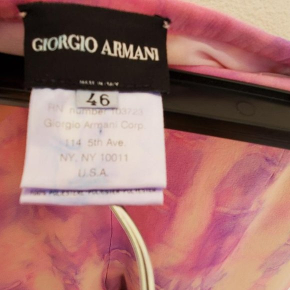 Giorgio Armani wide leg Silk Pants pink peach beige purple small med 8 10 46 dye - Picture 3 of 6